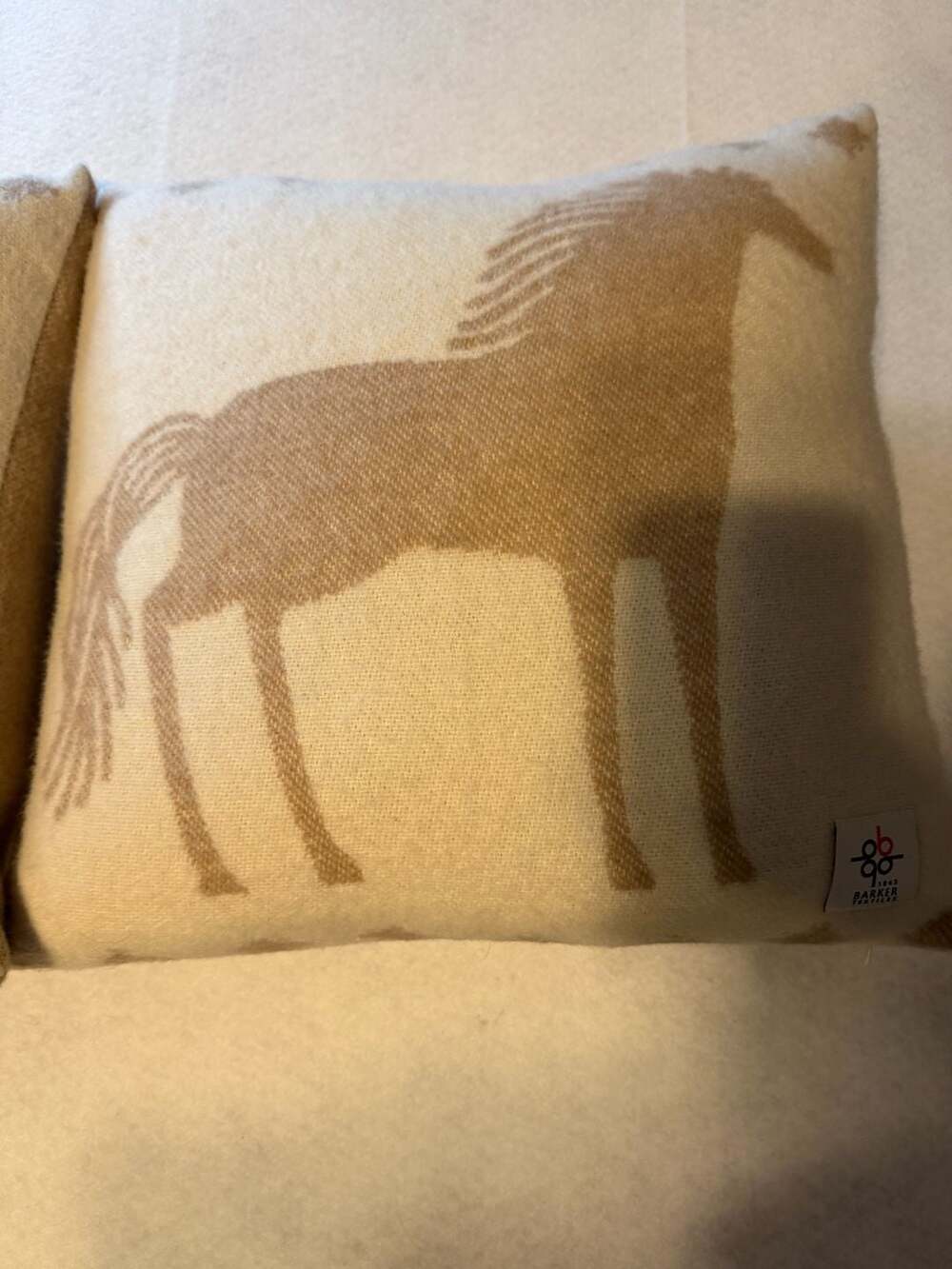 Barker Textiles Set of 2 Reversible Brown and Cream Horse Wool pillows - Picture 2 of 5